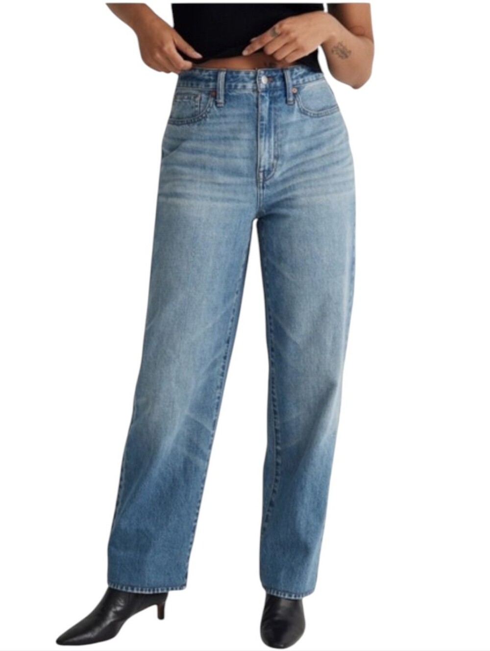 Madewell Baggy Straight Leg High Waisted Jeans Y2K Women's Size 32 12/14